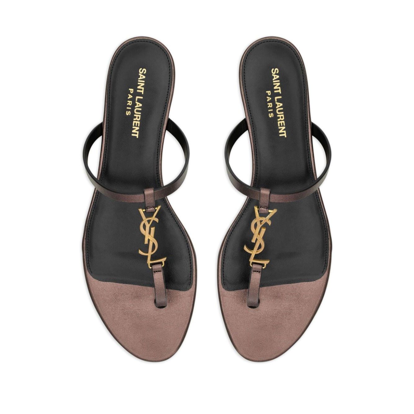 Saint Laurent Cassandre leather thong sandals