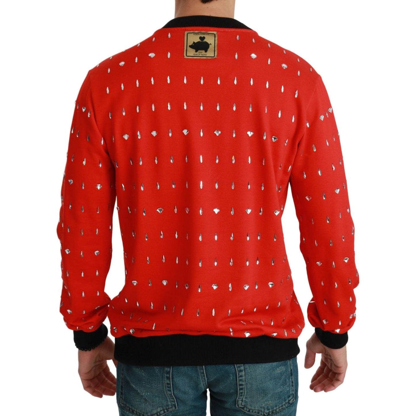 Dolce & Gabbana Red Crystal Pig of the Year Sweater