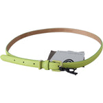 Scervino Street Green Leather Chartreuse Silver Green Buckle Belt Belt