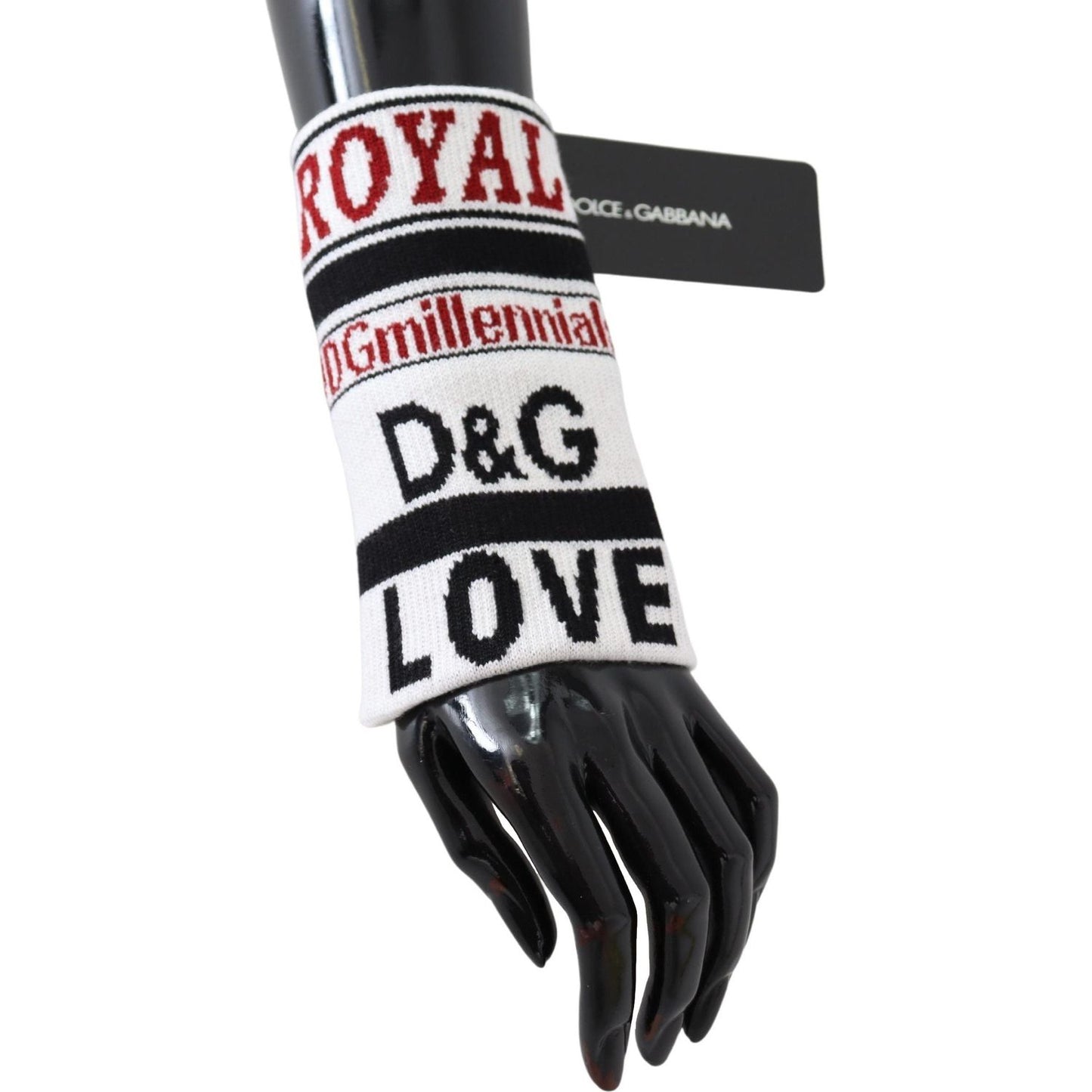 Dolce & Gabbana Multicolor Wool Knit D&G Love Wristband Wrap LB3022