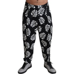 Dolce & Gabbana Black Leaf Cotton Stretch Trouser Pants Pants PAN71913-50