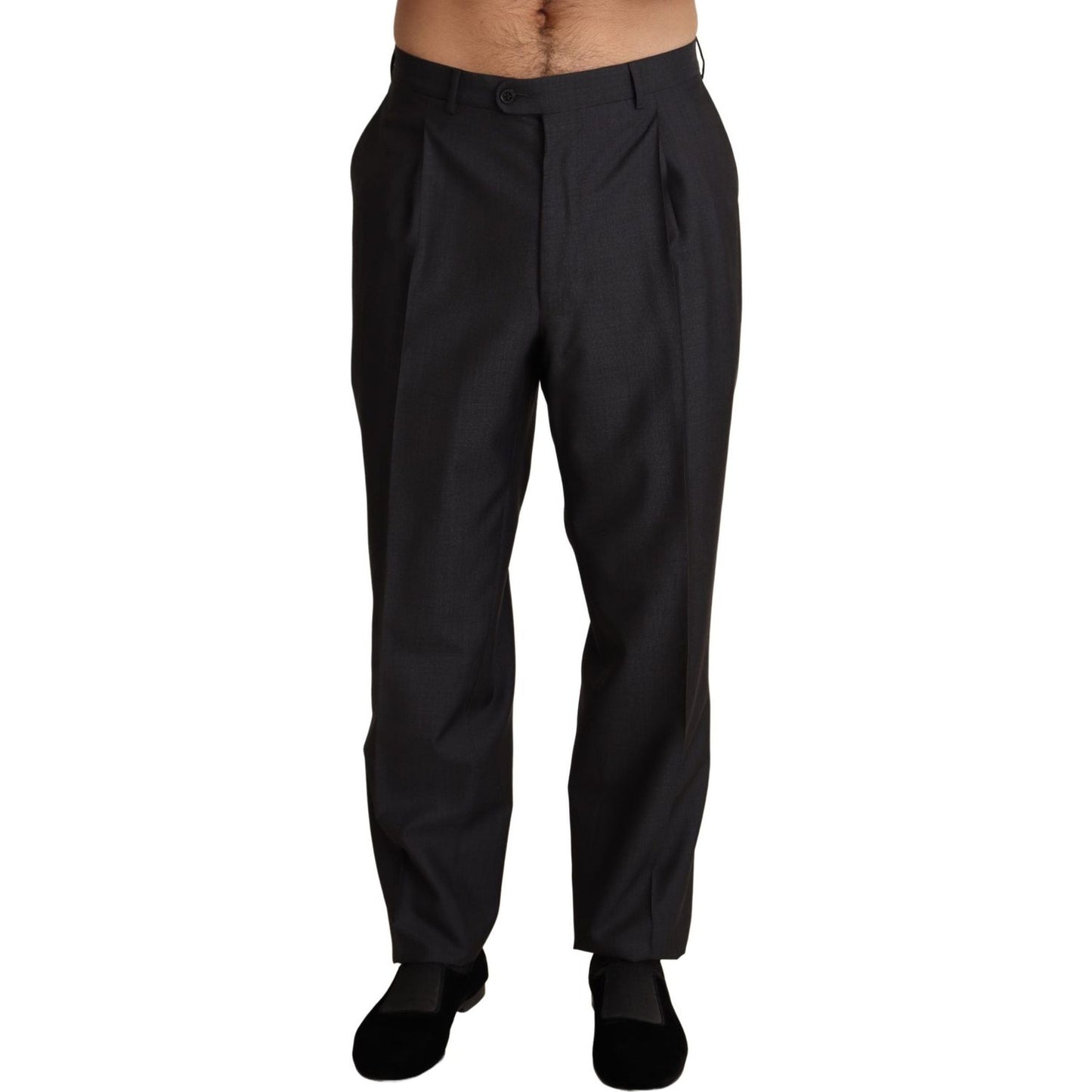 Dolce & Gabbana Gray Wool Blend Formal Trousers Pants MAN TROUSERS