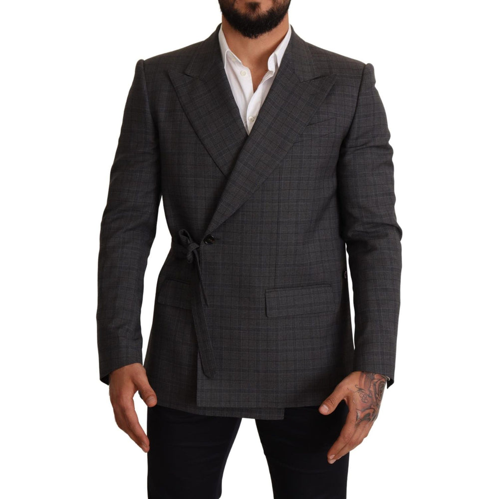 Dolce & Gabbana Gray Check Wool Slim Fit Blazer Jacket KOS1893-48