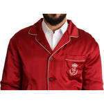 Dolce & Gabbana Red Silk Button DG Logo Bomber Jacket JKT2914 -48
