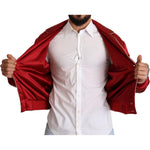 Dolce & Gabbana Red Silk Button DG Logo Bomber Jacket JKT2914 -48
