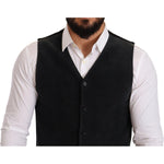 Dolce & Gabbana Black Cotton Single Breasted Waistcoat TSH6129-48