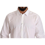 Dolce & Gabbana White Cotton Slim Fit Men MARTINI Shirt TSH6552 -44