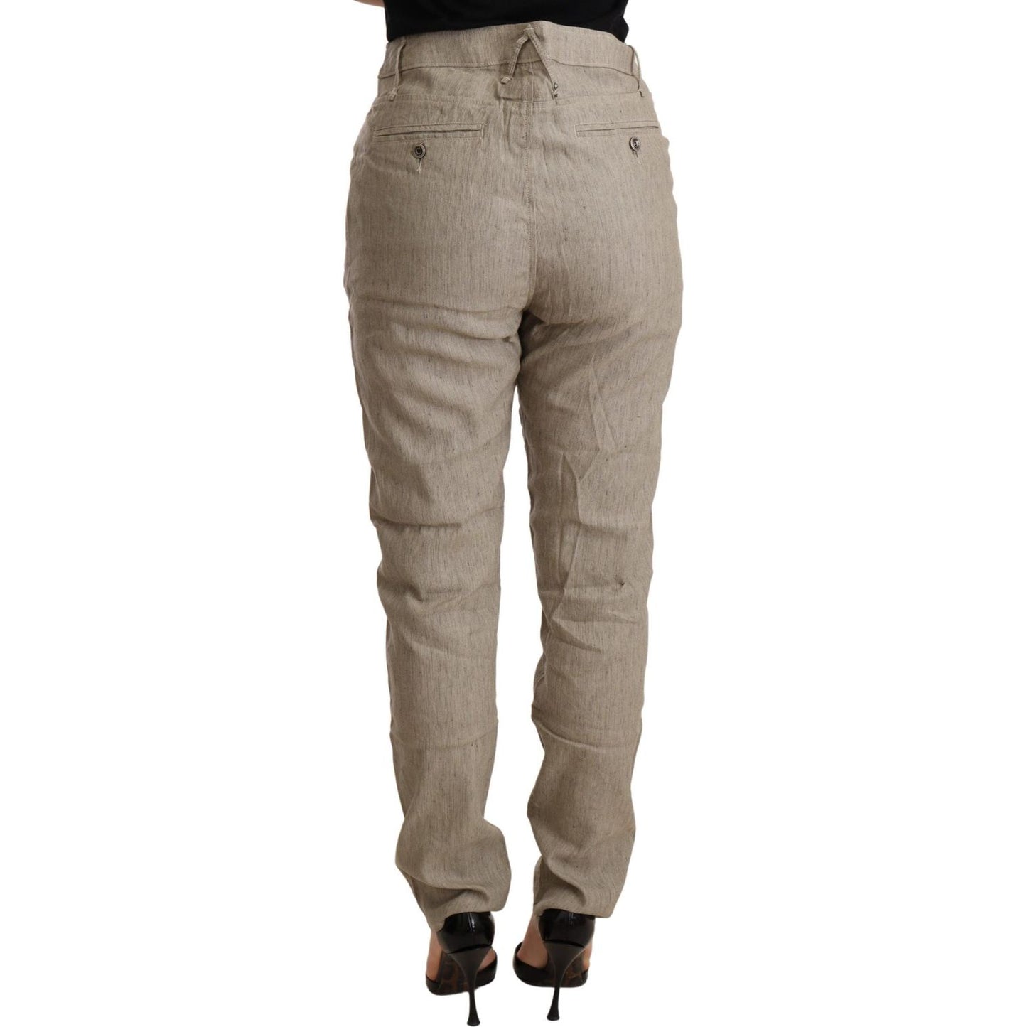 CYCLE Beige Mid Waist Casual Baggy Stretch Trouser WOMAN TROUSERS