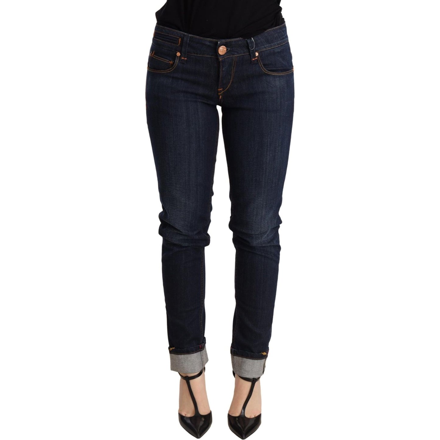 Acht Blue Washed Low Waist Skinny Denim Trouser WOMAN TROUSERS
