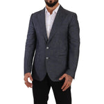 Dolce & Gabbana Blue Linen Cotton Jacket TAORMINA Blazer KOS1921 - 48