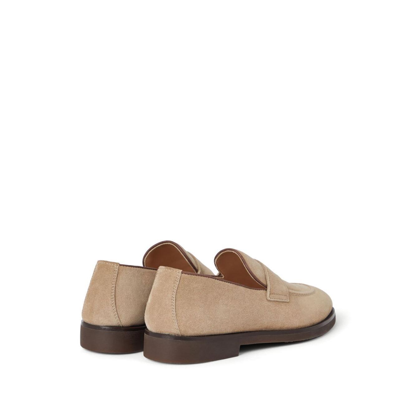Brunello Cucinelli Penny Loafer in washed suede Moccasins