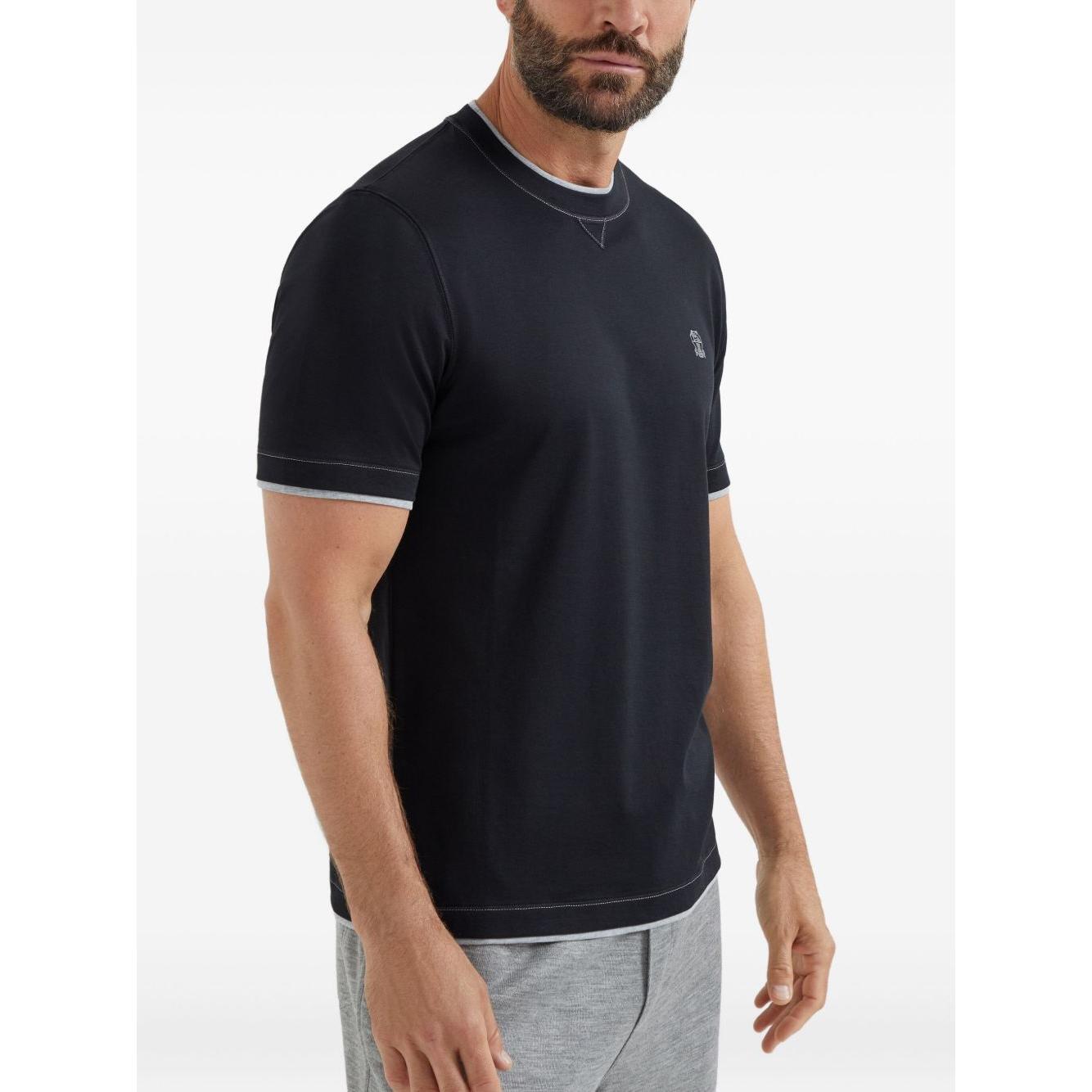 Brunello Cucinelli T-shirts and Polos Blue Topwear