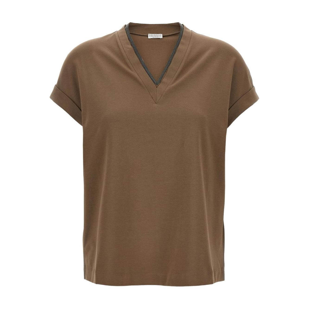 Brunello Cucinelli T-shirts and Polos Brown Topwear