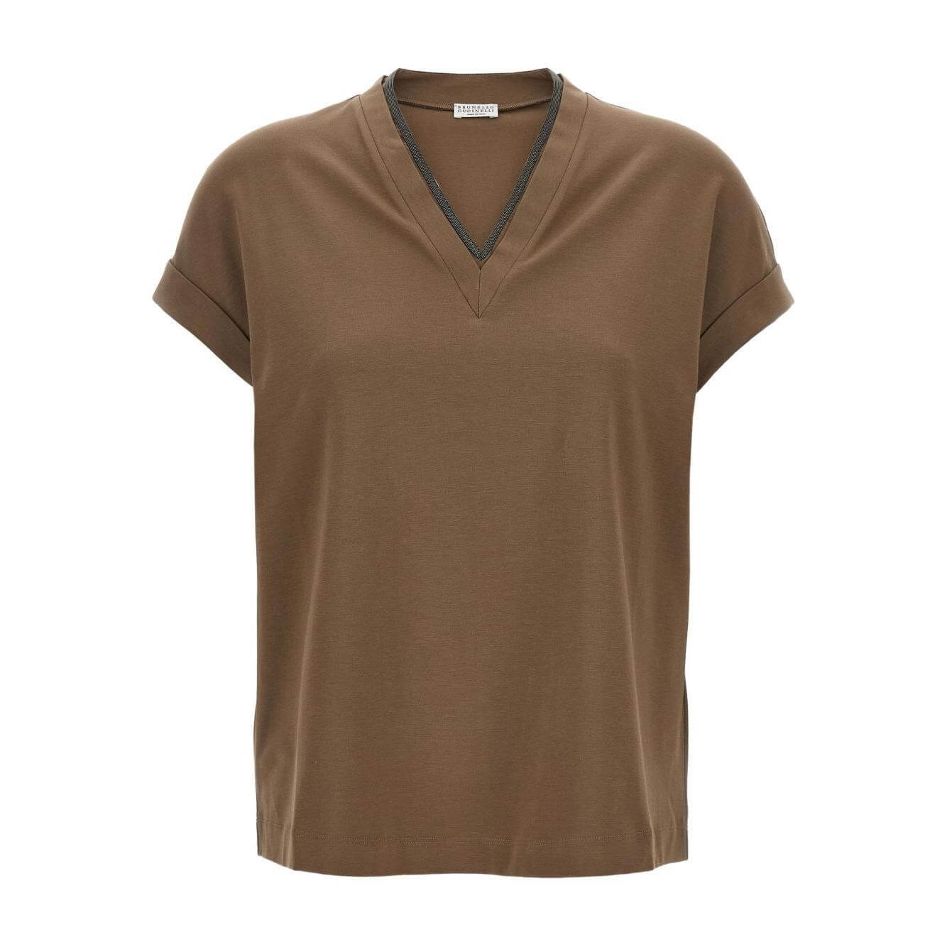 Brunello Cucinelli T-shirts and Polos Brown Topwear