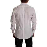 Dolce & Gabbana White GOLD Cotton Slim Fit Dress Formal Shirt TSH7667 - 37