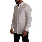 Dolce & Gabbana White GOLD Cotton Slim Fit Dress Formal Shirt TSH7667 - 37