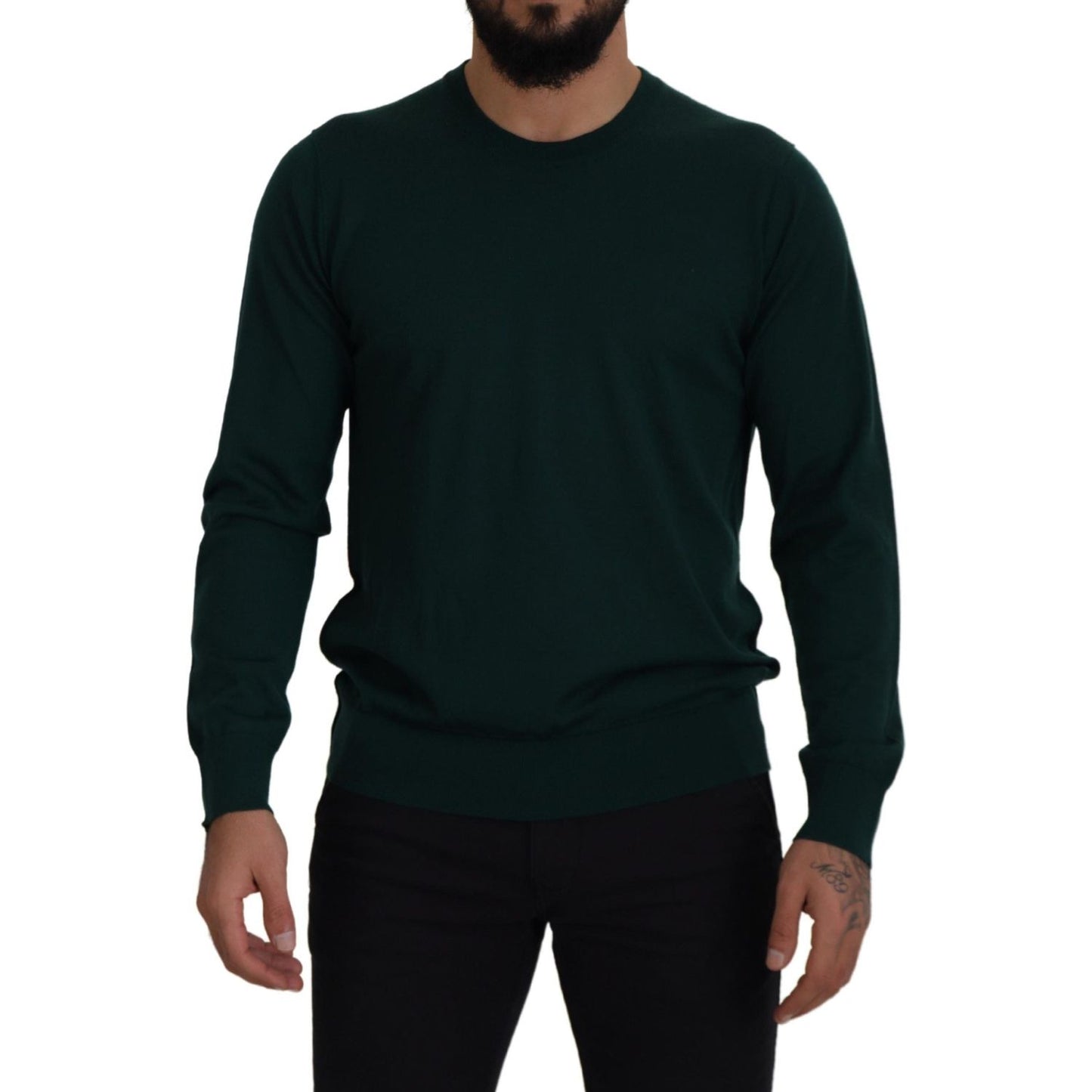 Dolce & Gabbana Green Cashmere Crewneck Pullover Sweater TSH7519- 44