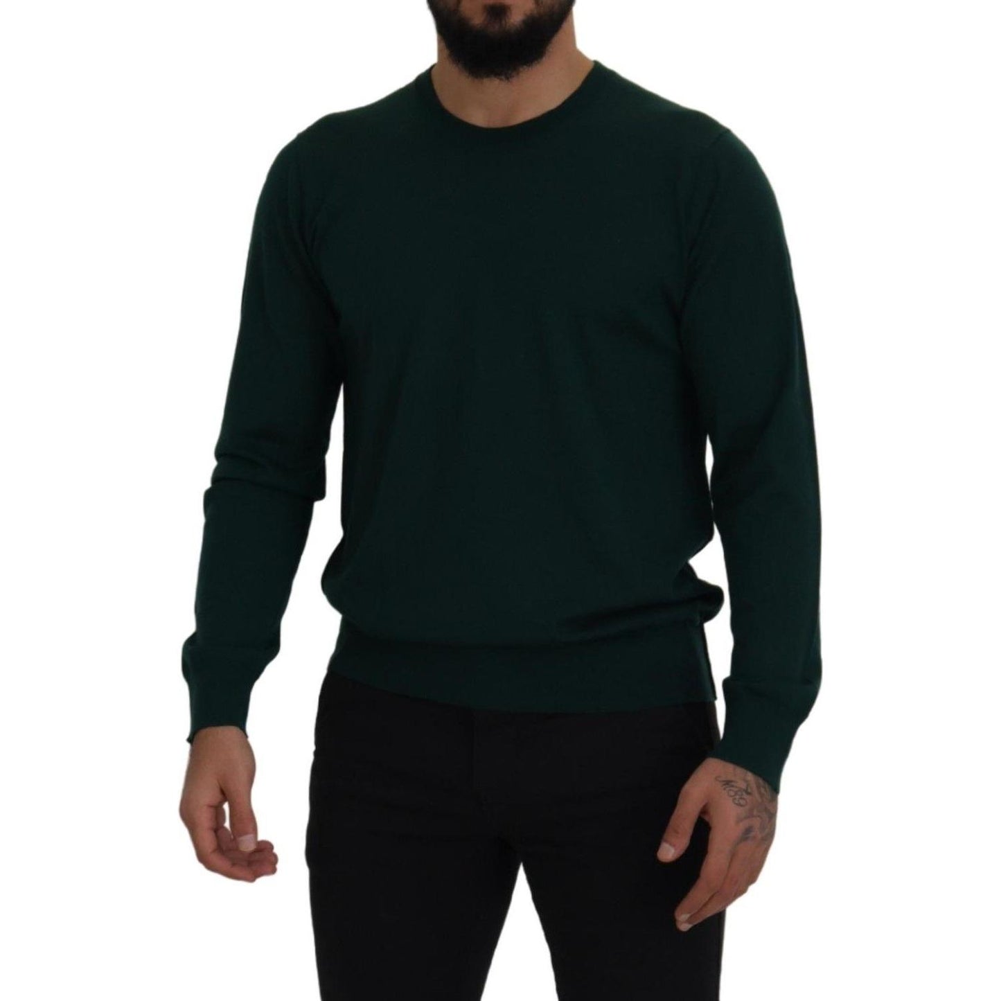 Dolce & Gabbana Green Cashmere Crewneck Pullover Sweater TSH7519- 44
