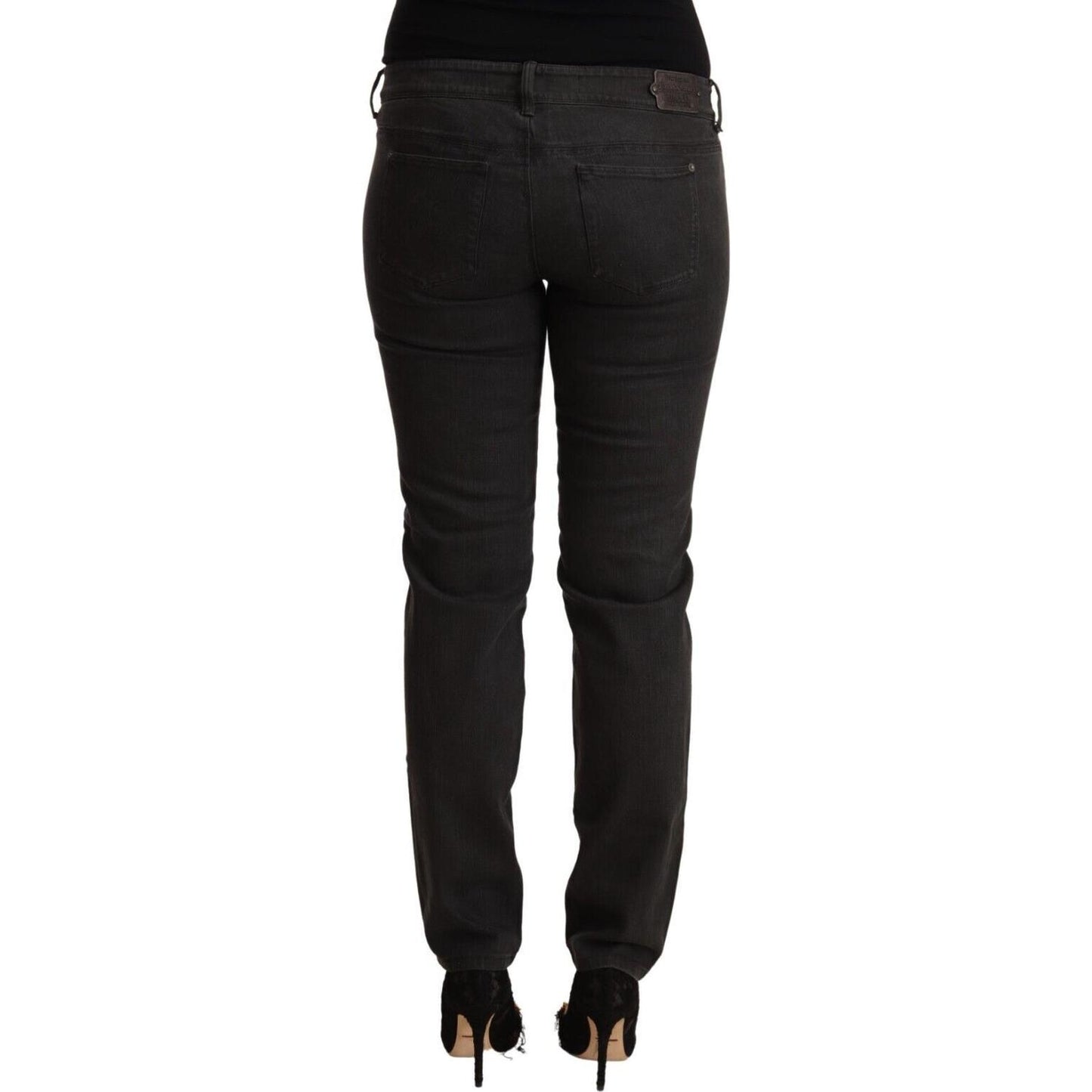Ermanno Scervino Black Low Waist Skinny Denim Cotton Jeans