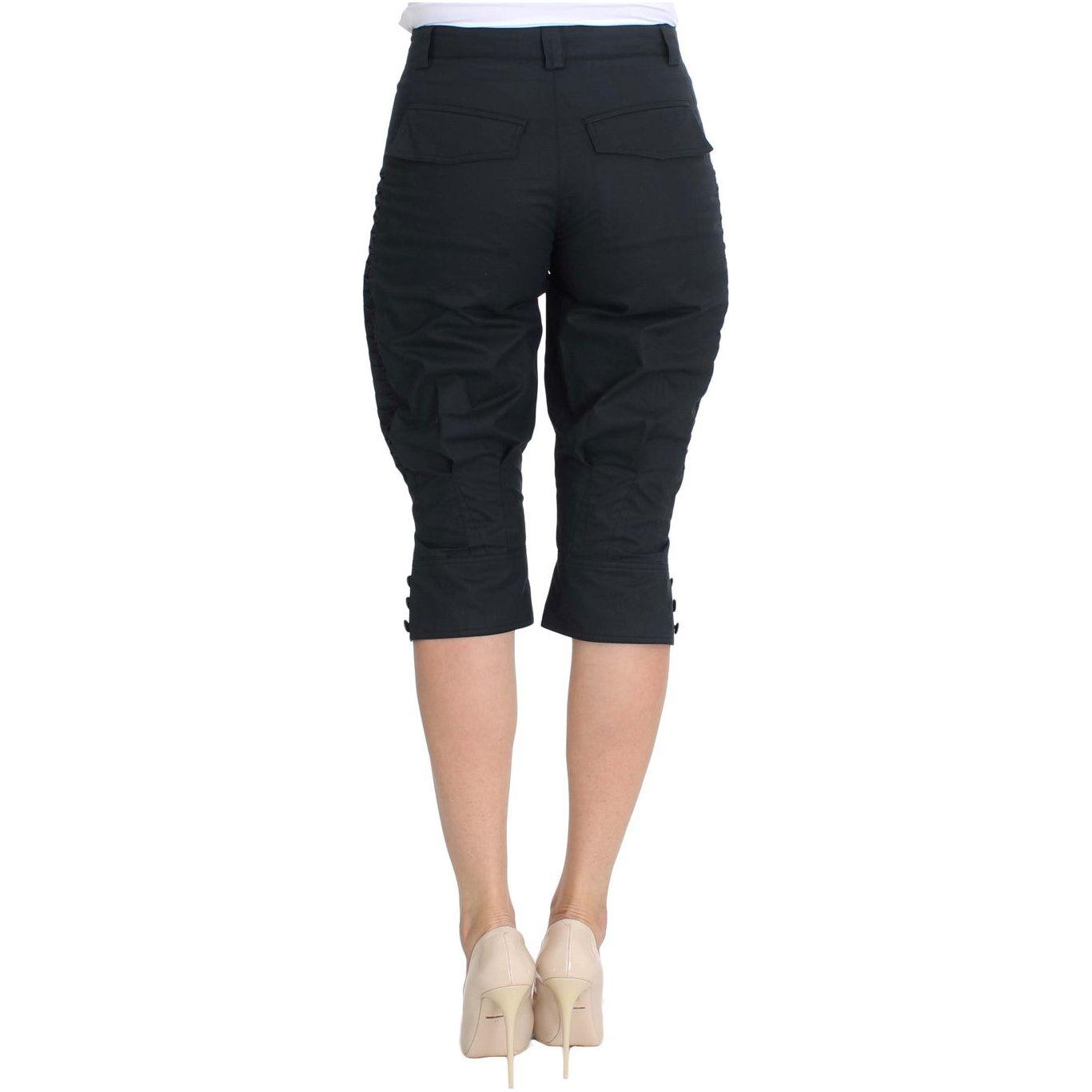 Ermanno Scervino Blue Cotton 3/4 Length Pants