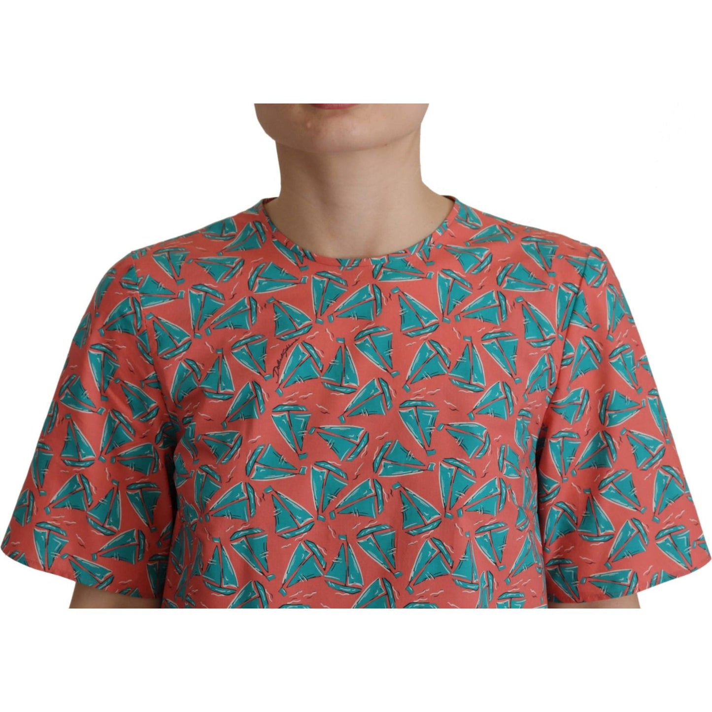 Dolce & Gabbana Pink Sail Boat Print Cotton T-shirt