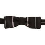 Dolce & Gabbana Black Grey Lining 100% Silk Neck Papillon Tie FT3610