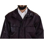 Dolce & Gabbana Purple Nylon Collared Biker Coat Jacket JKT3355- XS