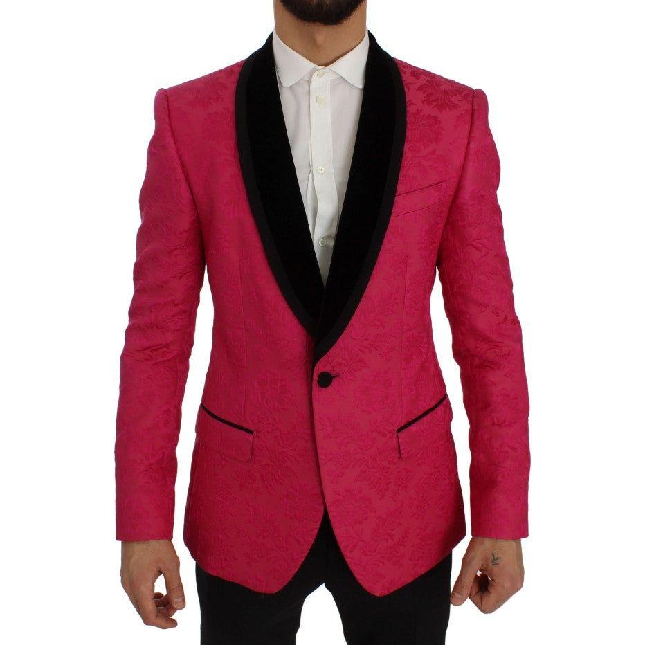 Dolce & Gabbana Pink Floral Brocade Slim Blazer Jacket SIG50050-1