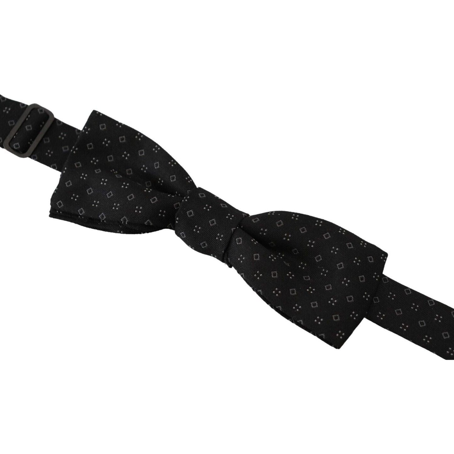 Dolce & Gabbana Black Silk Patterned Necktie Men Accessory Bow Tie