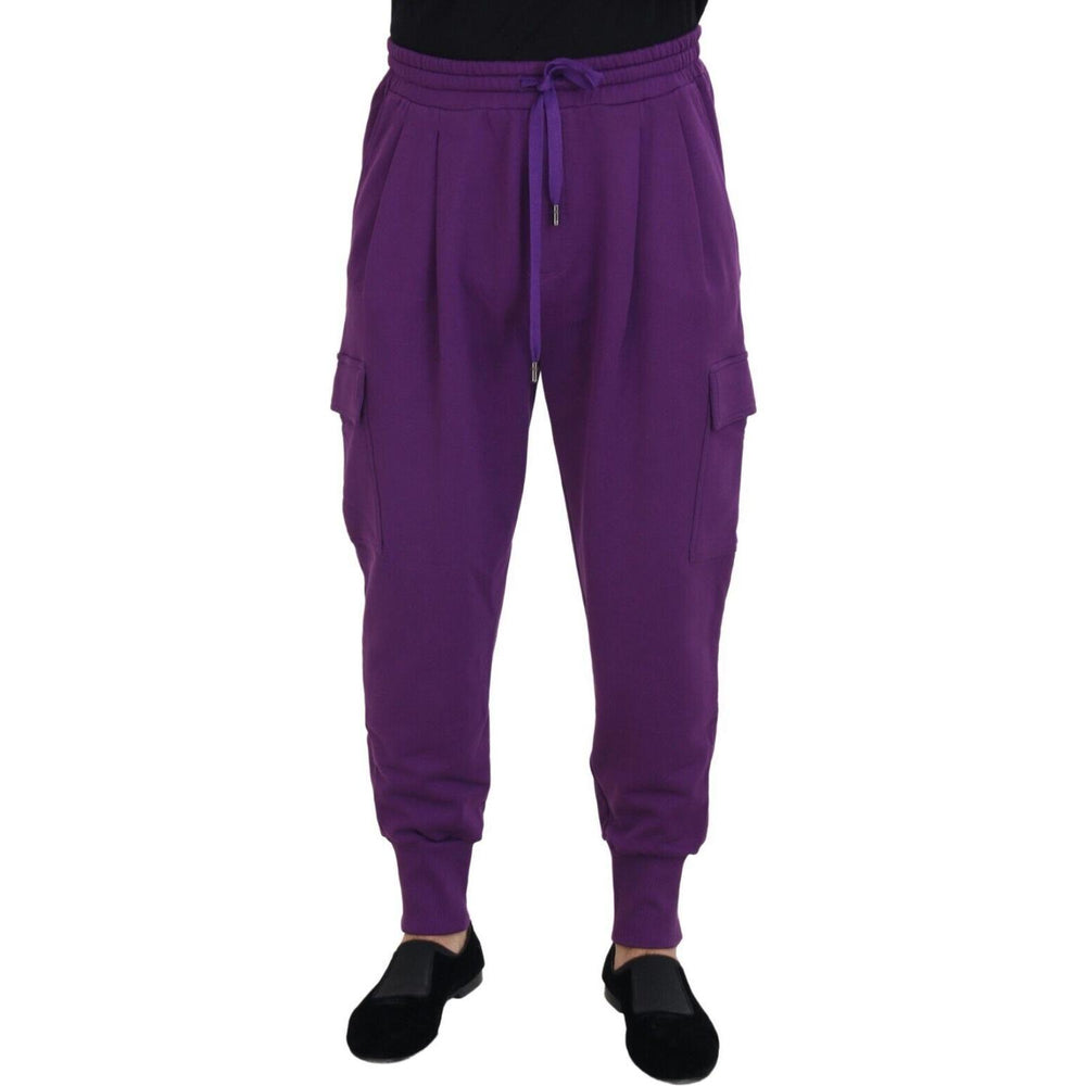 Dolce & Gabbana Purple Cotton Cargo Sweatpants Jogging Pants PAN74243 - 52