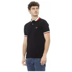 Baldinini Trend Black Cotton Men Polo Shirt BA-23199-3XL