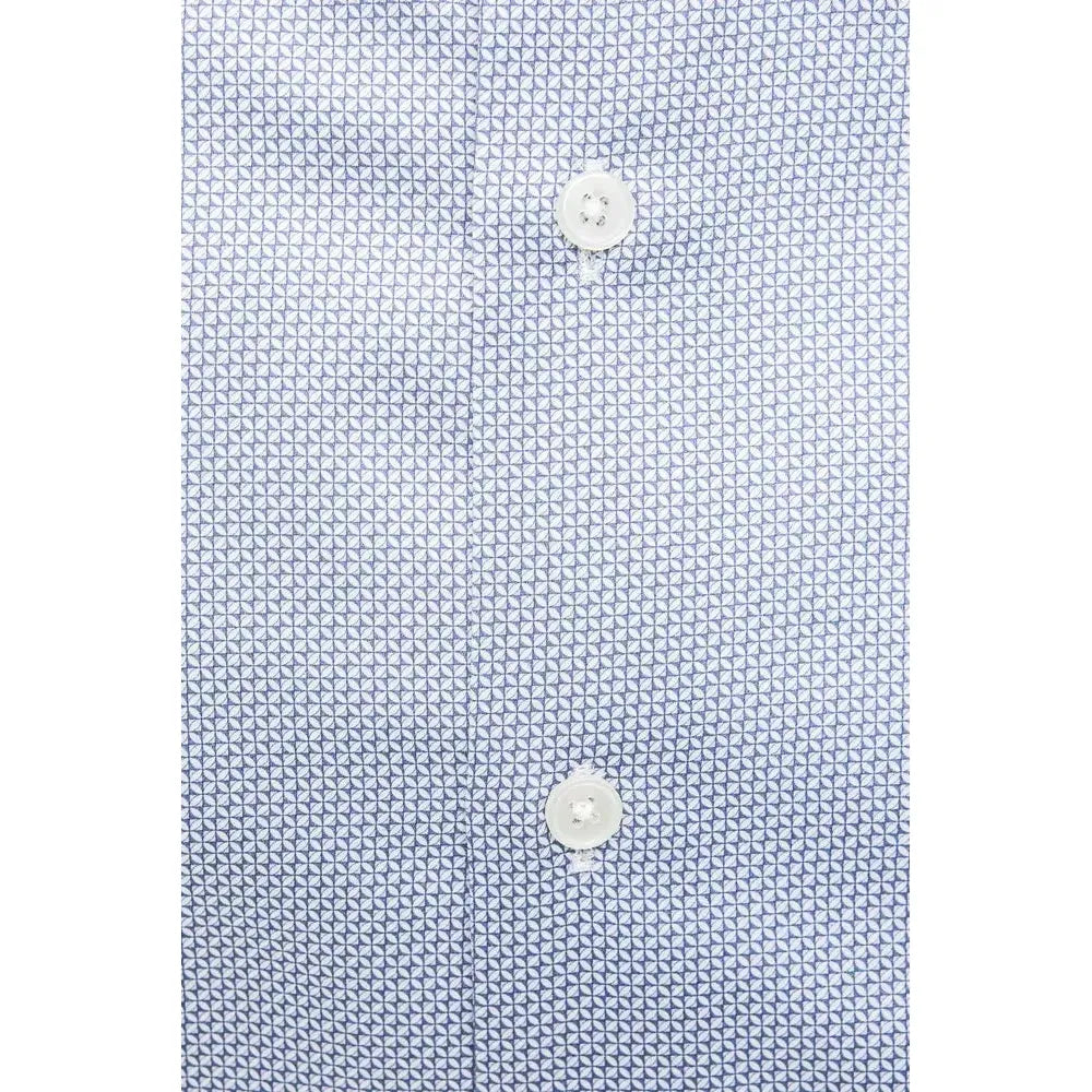 Robert Friedman Light Blue Cotton Men Shirt RO-20390-L
