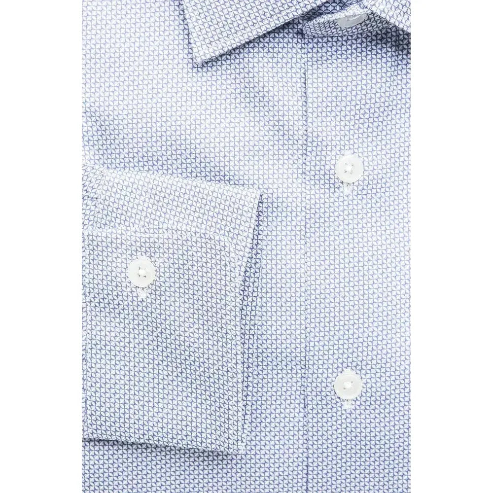 Robert Friedman Light Blue Cotton Men Shirt RO-20390-L