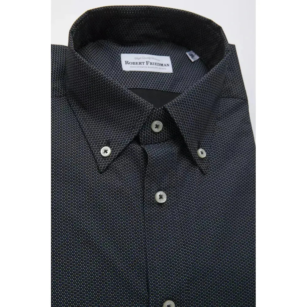 Robert Friedman Black Cotton Men's Shirt RO-20458-M