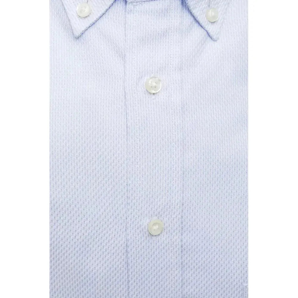 Robert Friedman Light Blue Cotton Men Shirt RO-20466-XL