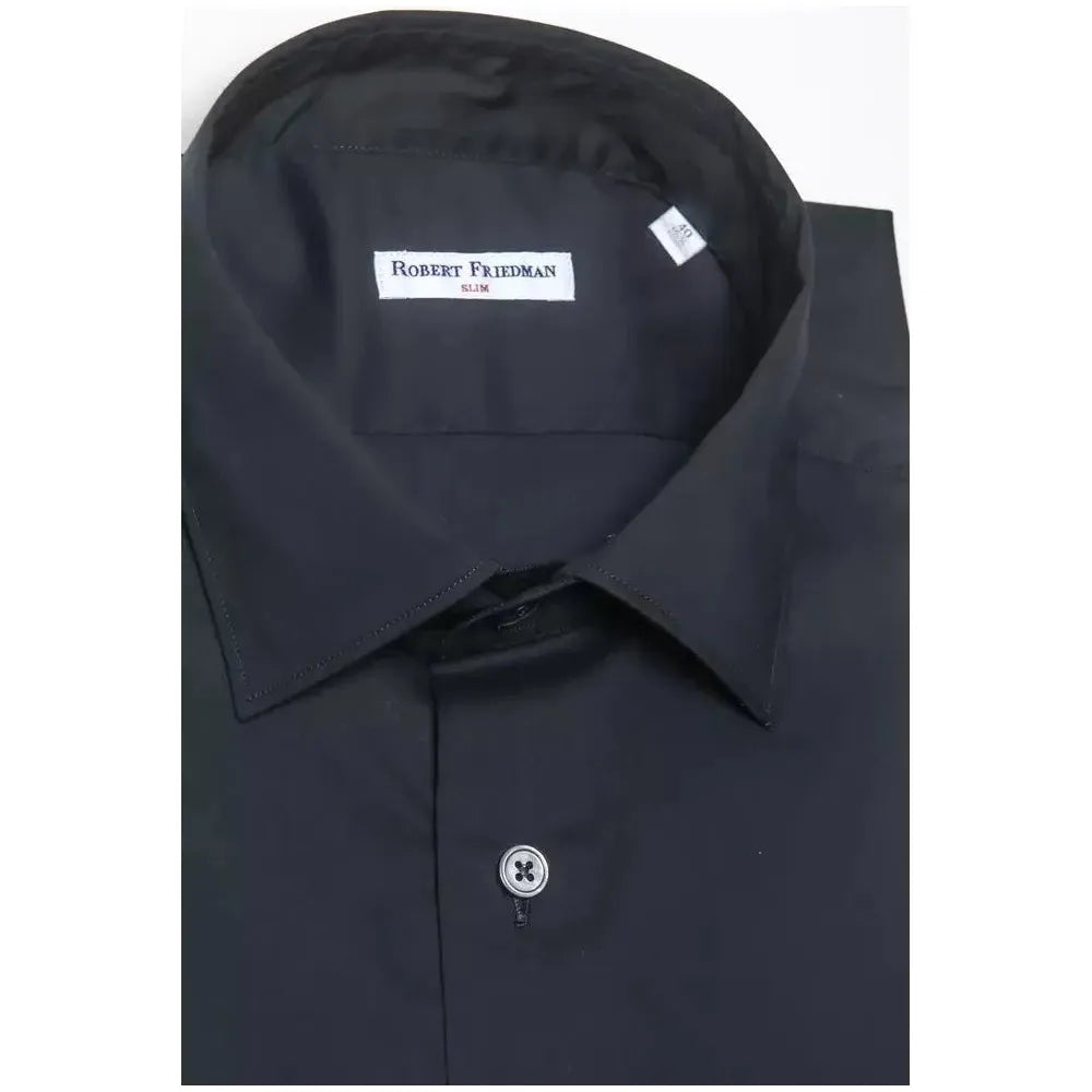 Robert Friedman Black Cotton Men's Shirt RO-20423-M