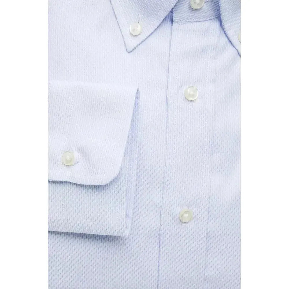Robert Friedman Light Blue Cotton Men Shirt RO-20466-XL