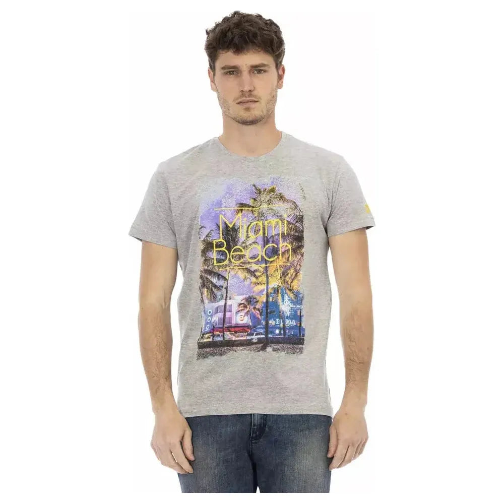 Trussardi Action Gray Cotton Men T-Shirt