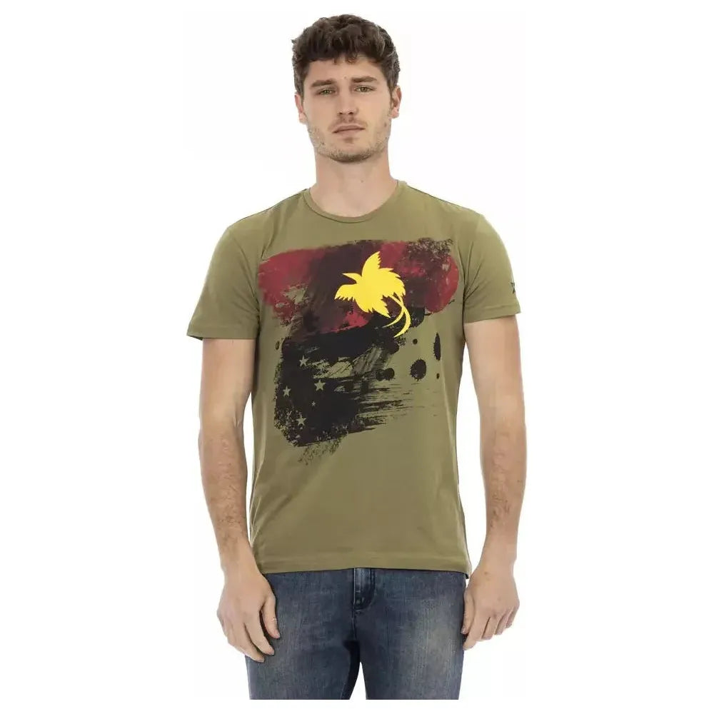 Trussardi Action Green Cotton Men T-Shirt TR-22720-S