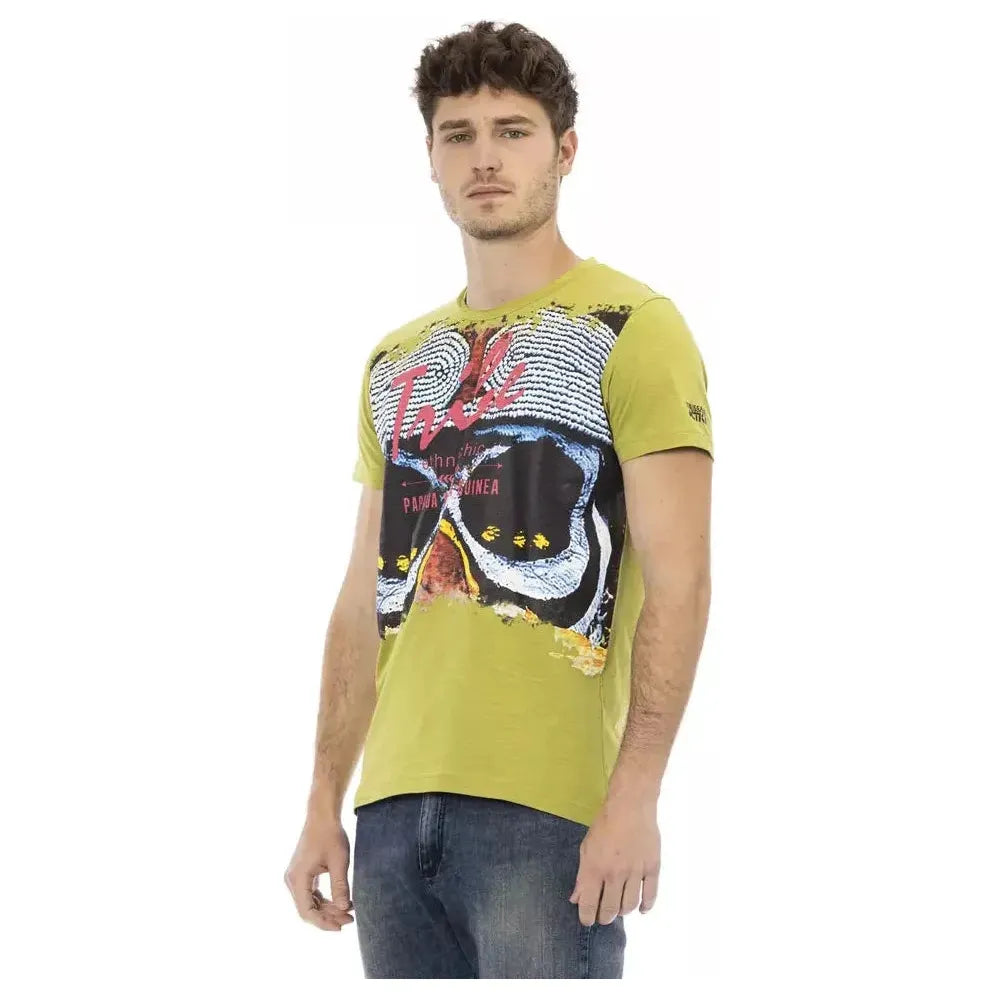Trussardi Action Green Cotton Men T-Shirt TR-22732-S