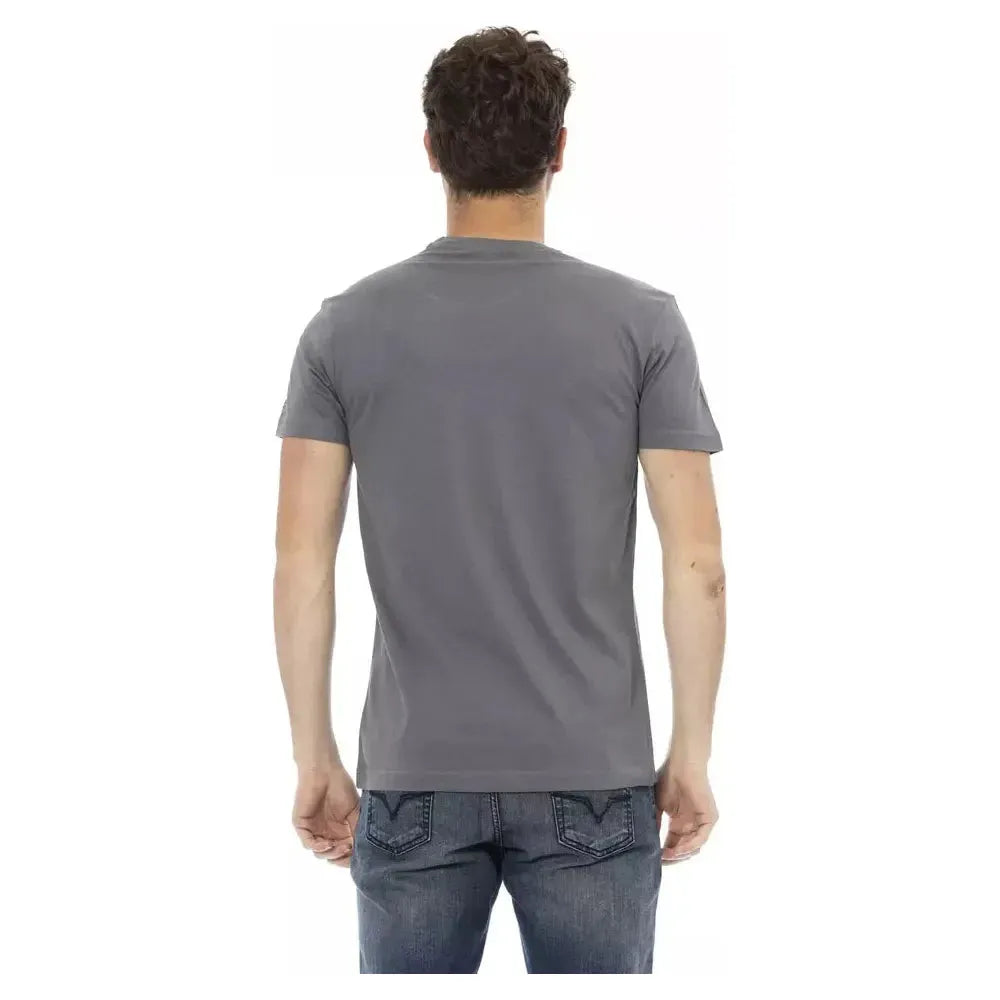 Trussardi Action Gray Cotton Men T-Shirt