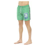 Bikkembergs Green Polyester Men Swim Short BI-22662-S