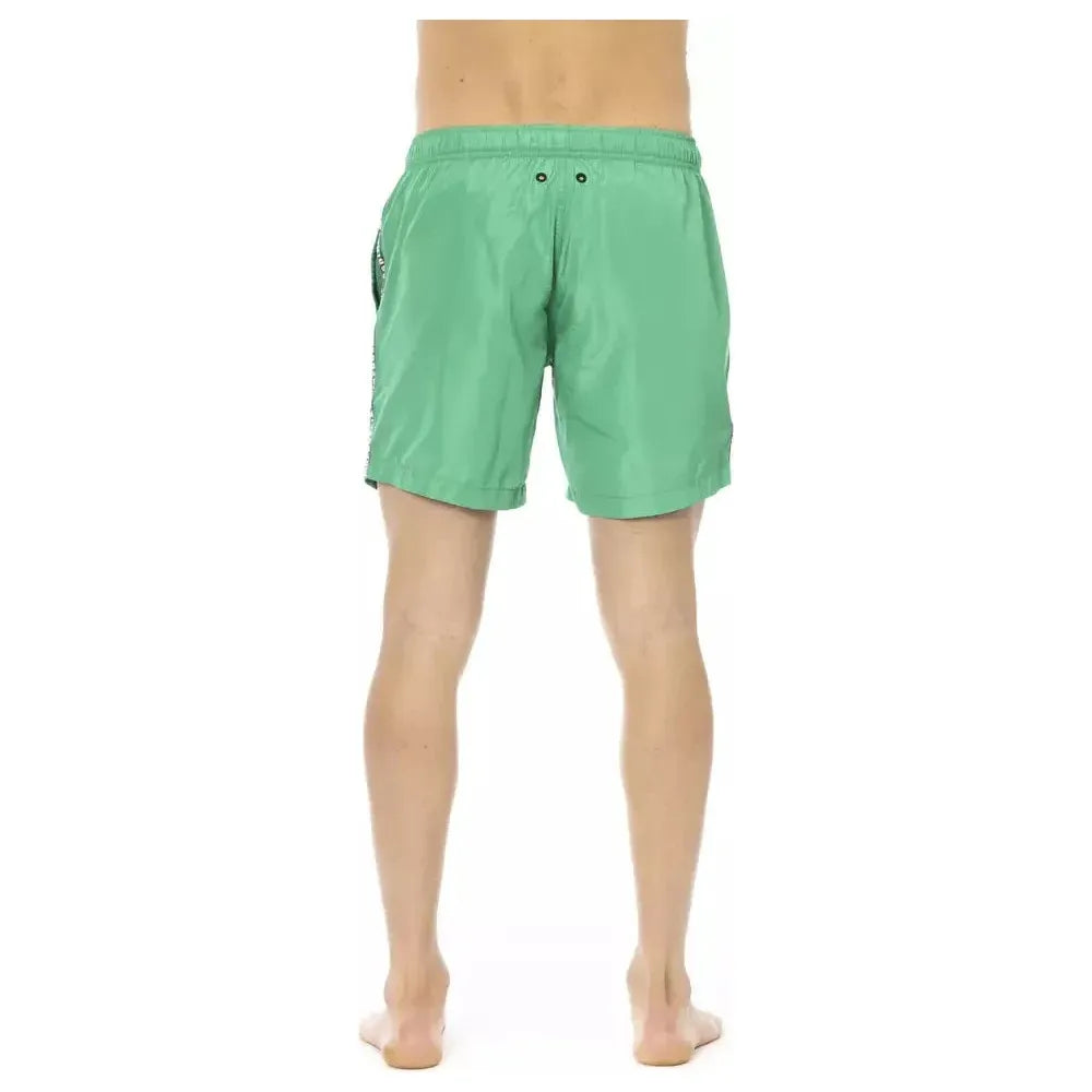 Bikkembergs Green Polyester Men Swim Short BI-22662-S