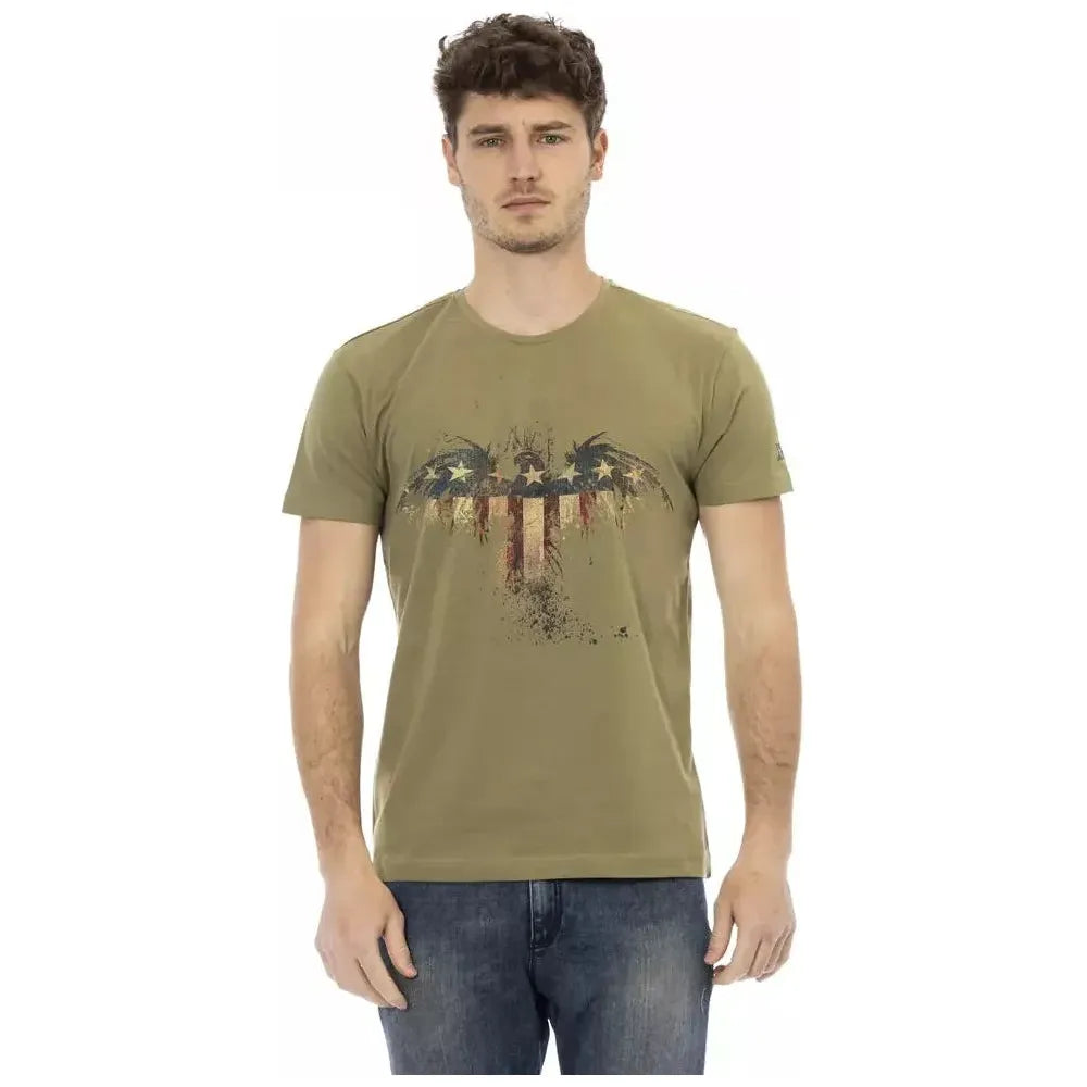 Trussardi Action Green Cotton Men T-Shirt TR-22767-S