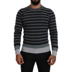 Dolce & Gabbana Black Gray Wool Logo Pullover Sweater TSH83624- 44