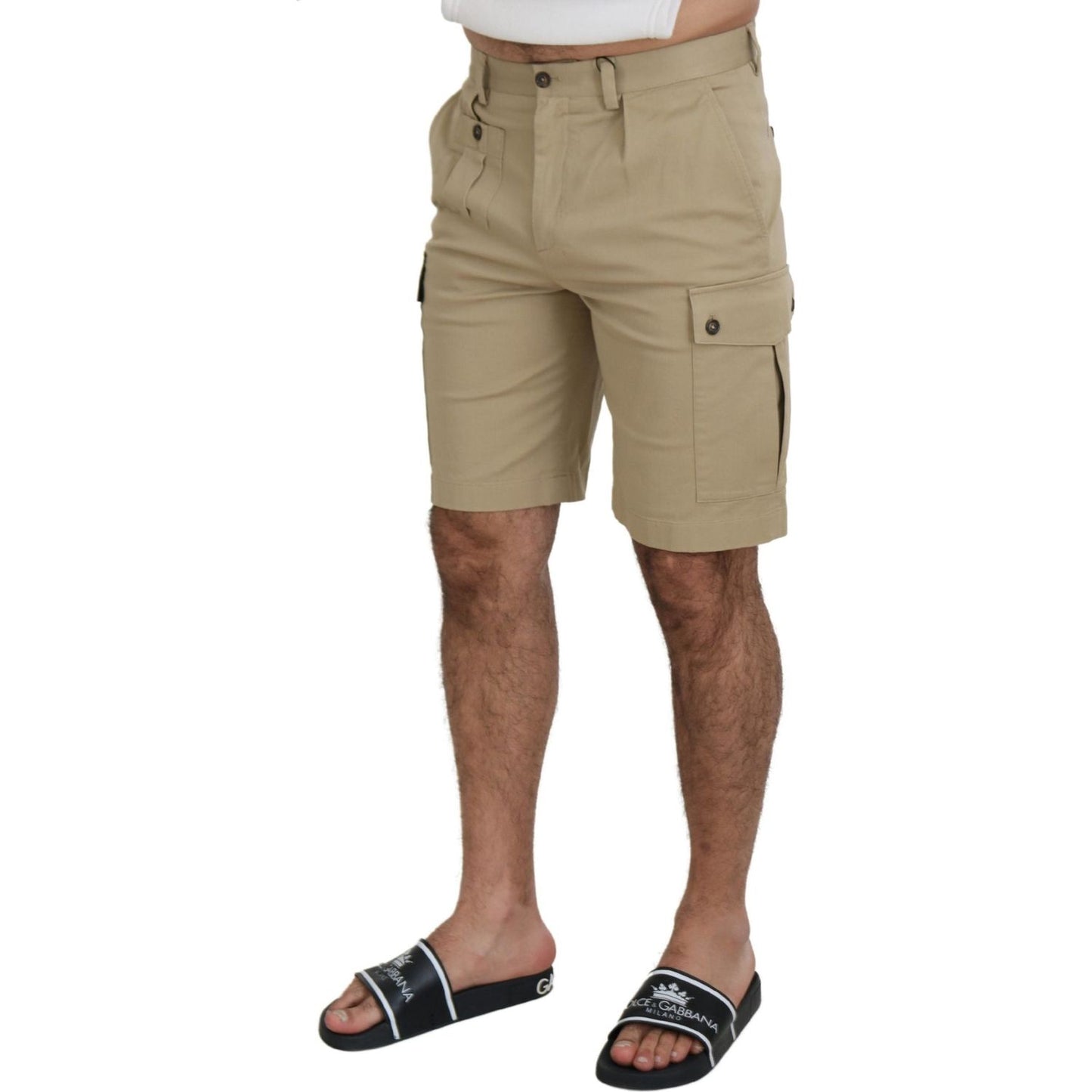Dolce & Gabbana Beige Cotton Cargo Bermuda Shorts PAN73396 - 44
