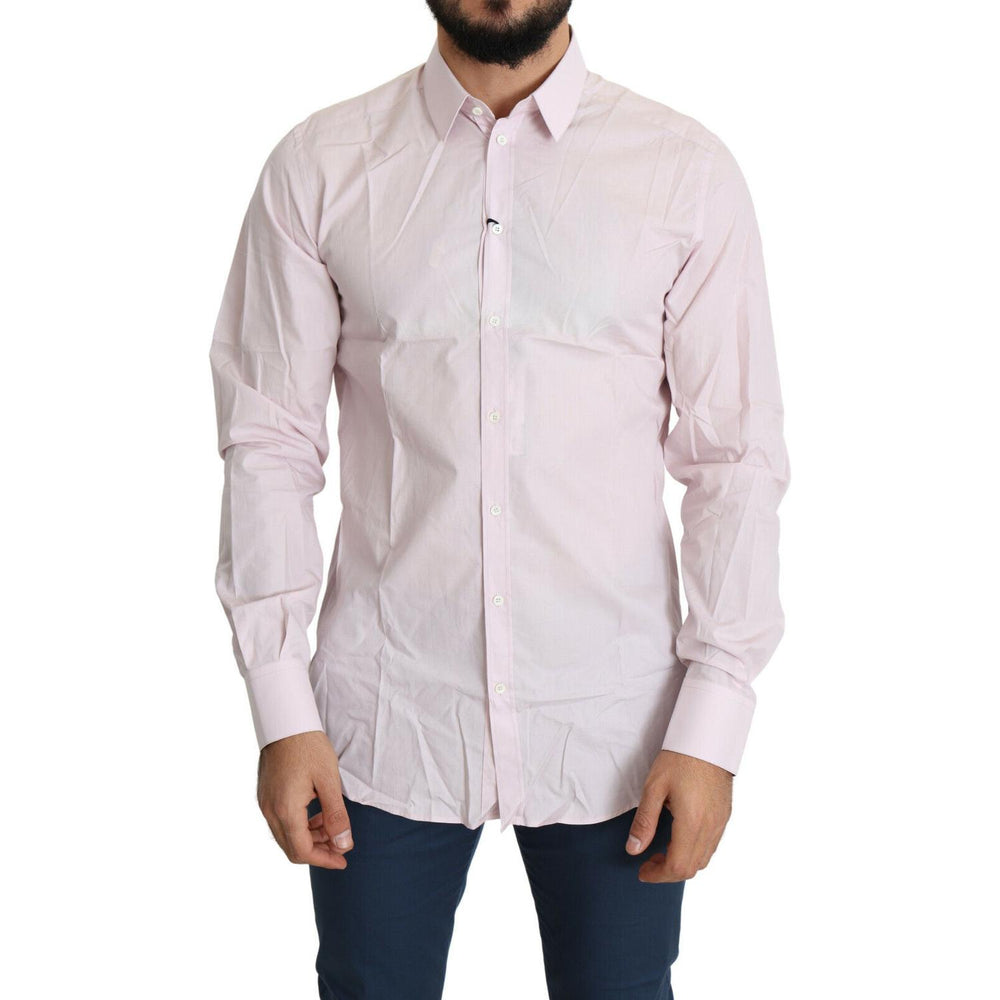 Dolce & Gabbana Light Pink Cotton Formal GOLD Dress Shirt TSH5463-41