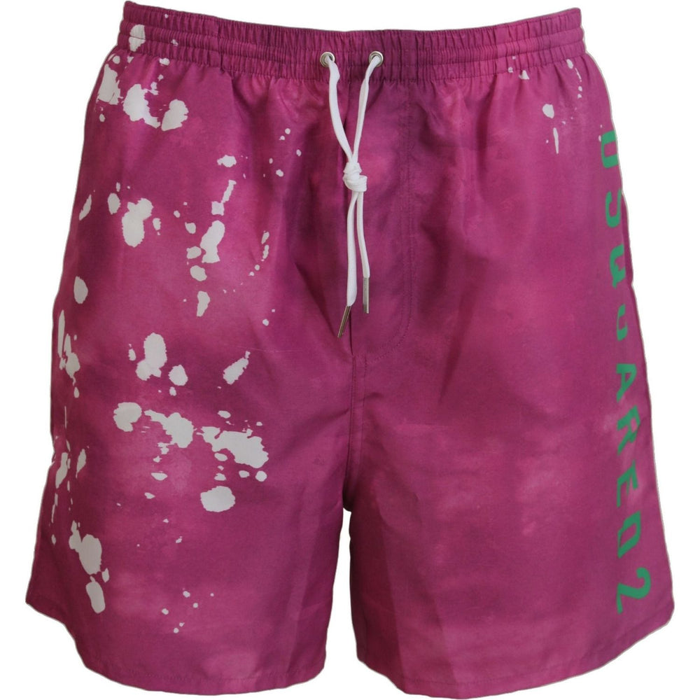 Dsquared² Pink Tie Dye Logo Men Beachwear Shorts Swimwear BIK1652 - 48
