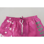 Dsquared² Pink Tie Dye Logo Men Beachwear Shorts Swimwear BIK1652 - 48