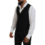 Dolce & Gabbana Black Virgin Wool Waistcoat Formal Vest TSH83840-48